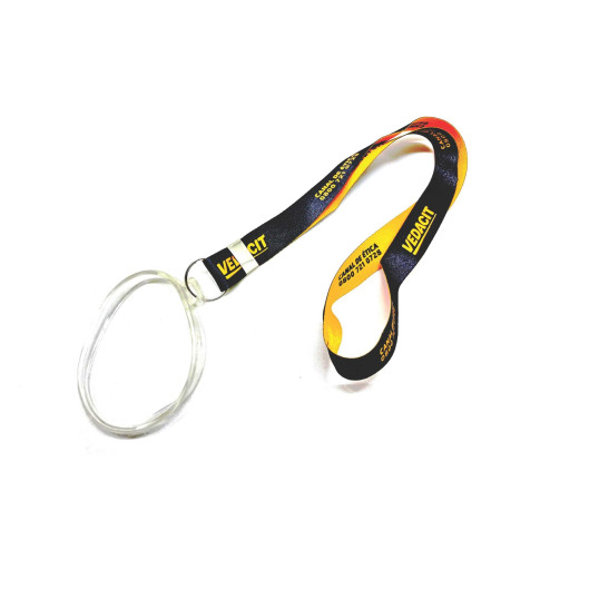 Cordão Com Porta Copo em Silicone Transparente 20 MM X 140 CM Personalizado