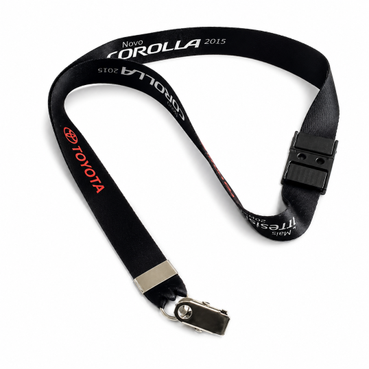 Cordão para Crachá com Trava de Segurança 25 mm x 85 cm Personalizado