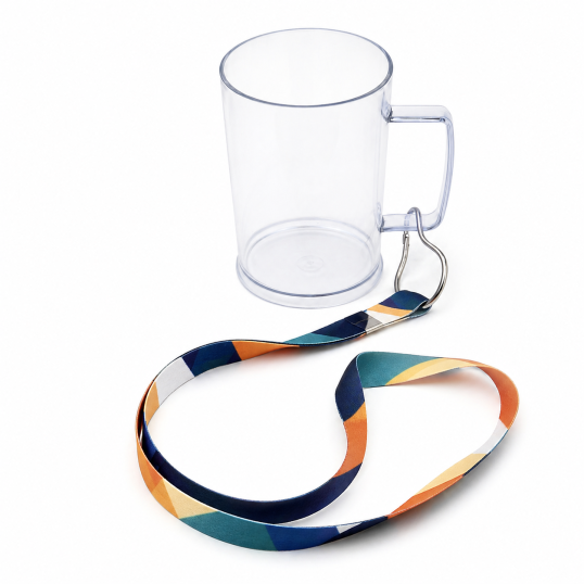 Cordão Tirante para Caneca de Chopp Argola Pêra 20 mm x 140 cm Personalizado