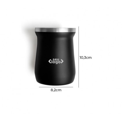 Cuia Térmica em Aço Inox 300 ml Personalizado