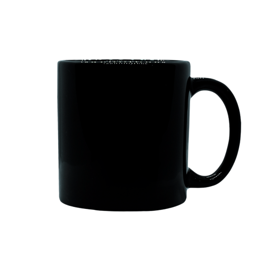 Caneca Porcelana Reta Preta 300 ML Personalizada