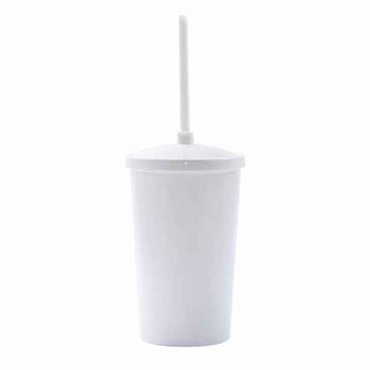 Copo Plástico com Tampa e Canudo 350 ml Personalizado