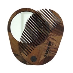 Espelho com Pente Oval em Madeira Ecológica Personalizado
