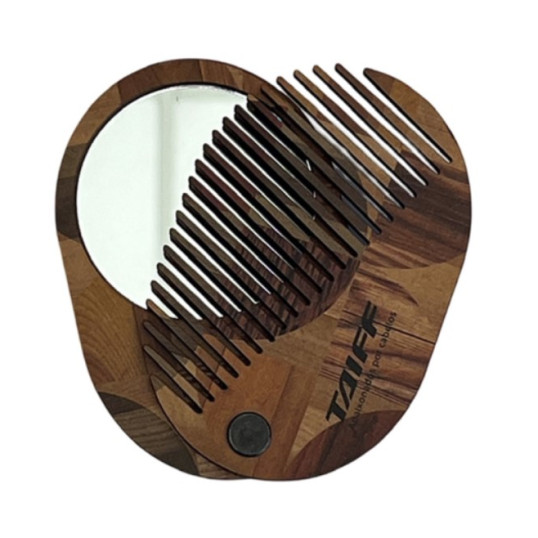 Espelho com Pente Oval em Madeira Ecológica Personalizado