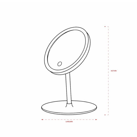 Espelho de mesa plástico com LED Personalizado