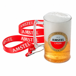 Caneca de Chopp Plástico 350 ML Com Tirante 20 mm x 140 cm Personalizada