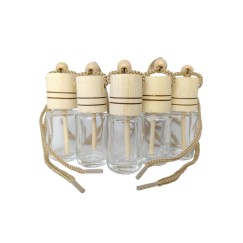 Frasquinho de vidro para aromatizador de veículos com tampa de madeira Personalizado