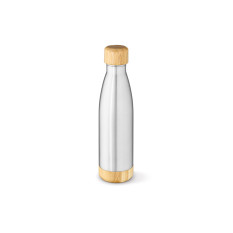 Garrafa em aço inox reciclado com tampa em bambu 550 mL Personalizada