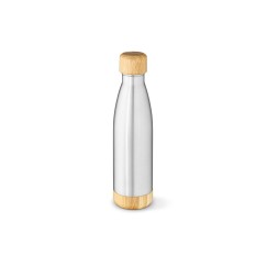 Garrafa em aço inox reciclado com tampa em bambu 550 mL Personalizada