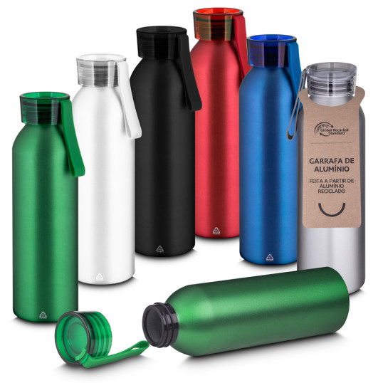 Garrafa em Alumínio Reciclado 600ml Personalizada
