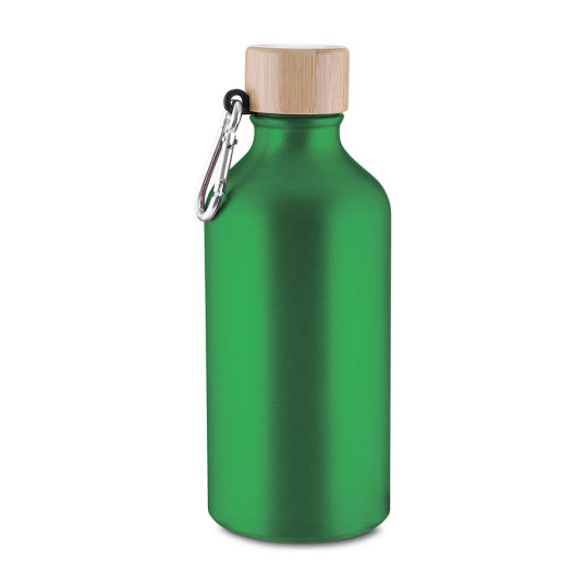 Garrafa em Alumínio Reciclado Tampa Bambu 550ml Personalizada