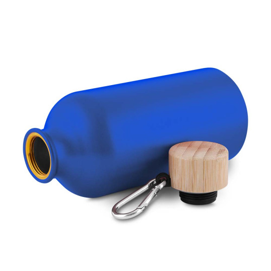 Garrafa em Alumínio Reciclado Tampa Bambu 550ml Personalizada