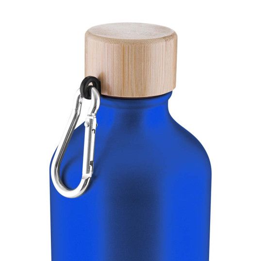 Garrafa em Alumínio Reciclado Tampa Bambu 550ml Personalizada