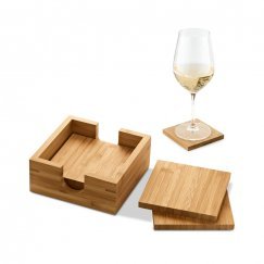 Kit 4 Porta Copos Em Bambu Personalizado
