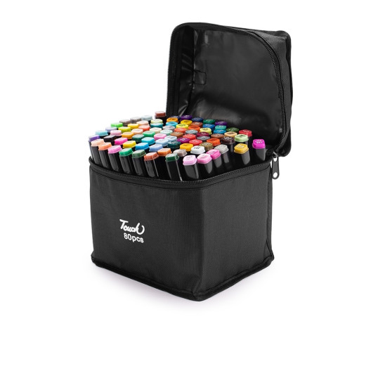 Kit Canetas Marcadoras Pontas Duplas 80 Cores Personalizada