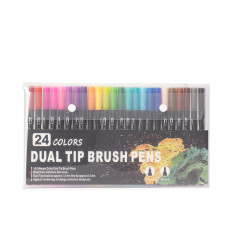 Kit Canetinhas Ponta Dupla 24 Cores Personalizada