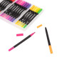 Kit Canetinhas Ponta Dupla 24 Cores Personalizada