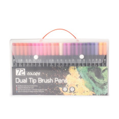 Kit Canetinhas Ponta Dupla 72 Cores Personalizada