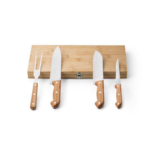 Kit Churrasco com Estojo de Bambu Personalizado