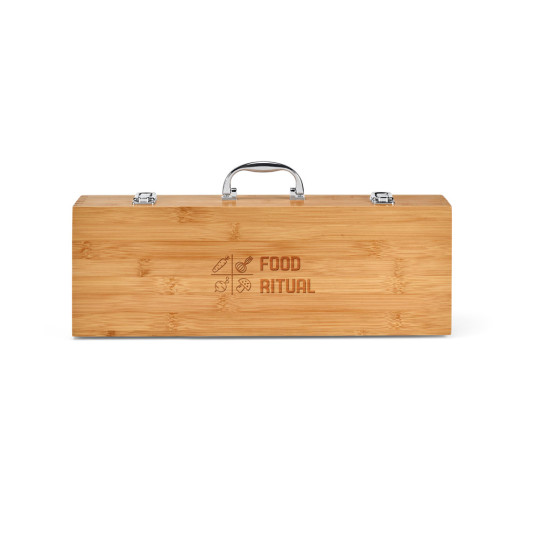 Kit Churrasco com Estojo Bambu Personalizado