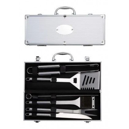 Kit Churrasco Com Maleta Aço Inox 7 Peças Personalizado