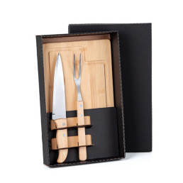 Kit churrasco com Tábua Bambu Personalizada