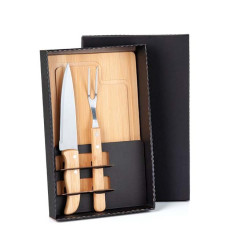 Kit Churrasco com Tábua Bambu Personalizado