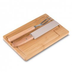 Kit Churrasco Com Tábua de Bambu Personalizado