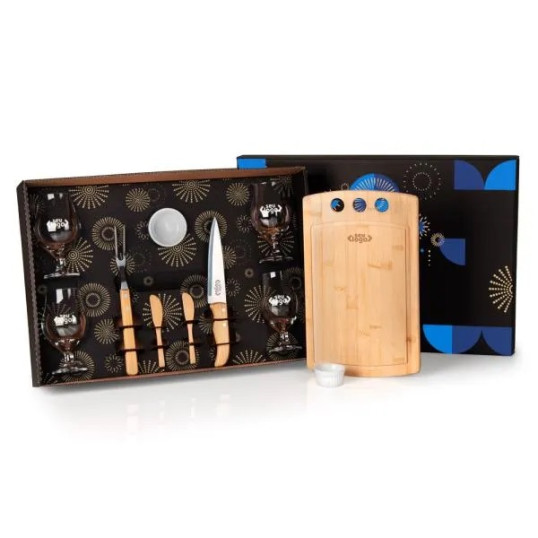 Kit Churrasco e Petisco com Tábua 4 Taças Personalizado