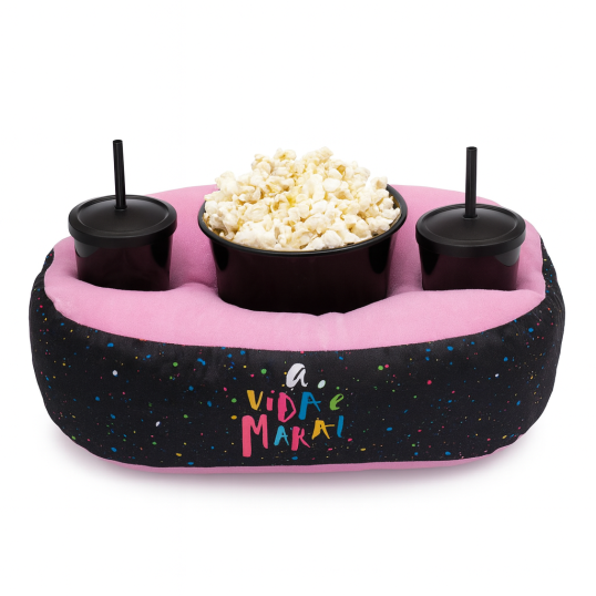 Kit Cinema com Almofada, Balde de Pipoca e copos Personalizada