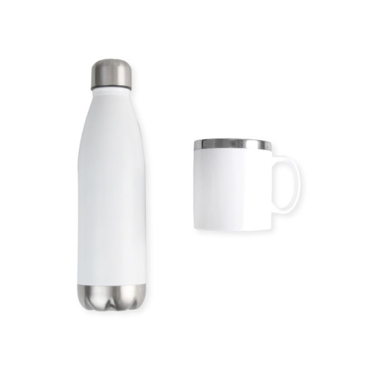 Kit Garrafa e Caneca em Aço Inox Personalizado