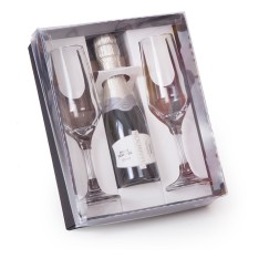 Kit espumante Chandon com 2 taças e tampa transparente Personalizado