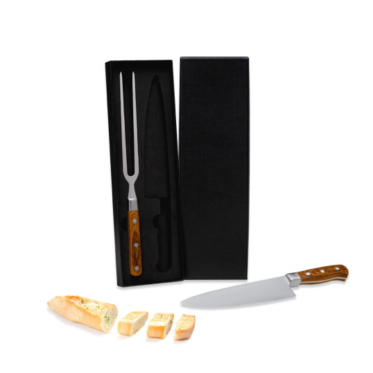 Kit Faca e Garfo cabo Madeira Personalizado