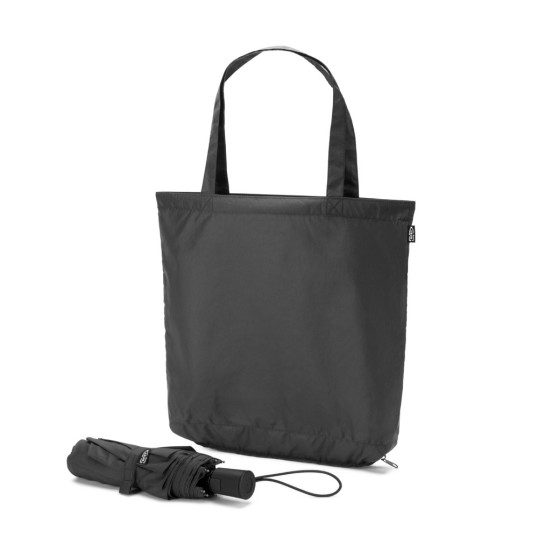 Kit Guarda Chuva e Sacola em Poliéster Reciclado Personalizada