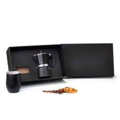 Kit para café com cafeteira italiana e copo térmico inox Personalizado