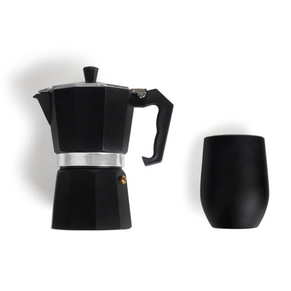 Kit para café com cafeteira italiana e copo térmico inox Personalizado Kit para café com cafeteira italiana e copo térmico inox Personalizado