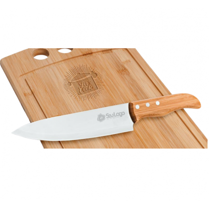 Kit para Cozinha em Bambu Personalizado