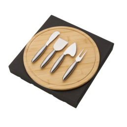 Kit para Queijo com Tábua bambu Personalizado 