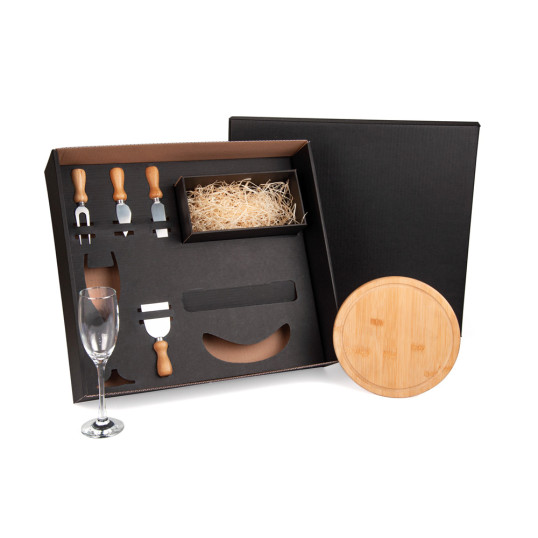 Kit Para Queijo e Champanhe Personalizado 