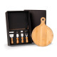 Kit Queijo em Bambu com Tábua Redonda Personalizado 