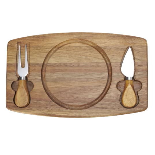 Kit Queijo 4 peças Madeira Personalizado 