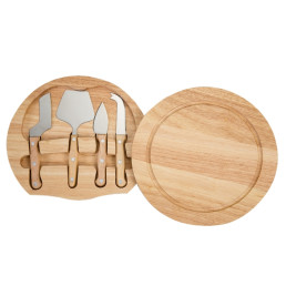 Kit Queijo 5 Peças Com Tábua De Bambu Personalizado 