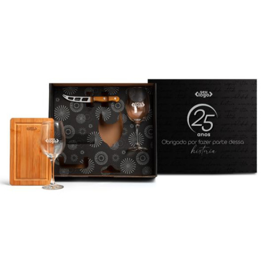 Kit Queijo E Vinho Personalizado Para Aniversário De Empresa Personalizado