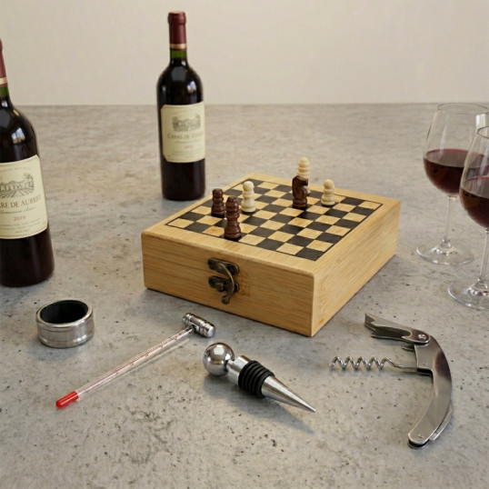 Kit Vinho Xadrez Personalizado 