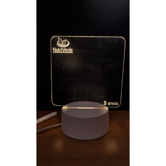 Luminária tipo Lousa, Acrilico + Caneta Personalizado de Giz Líquido Personalizado