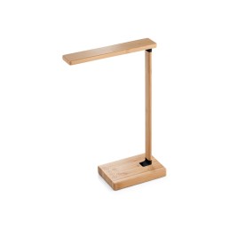 Luminária em bambu com carregador wireless Personalizada