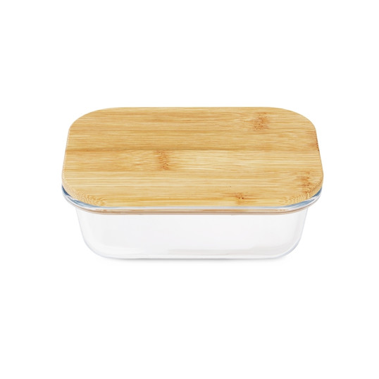 Marmita de vidro com tampa Bambu Personalizada