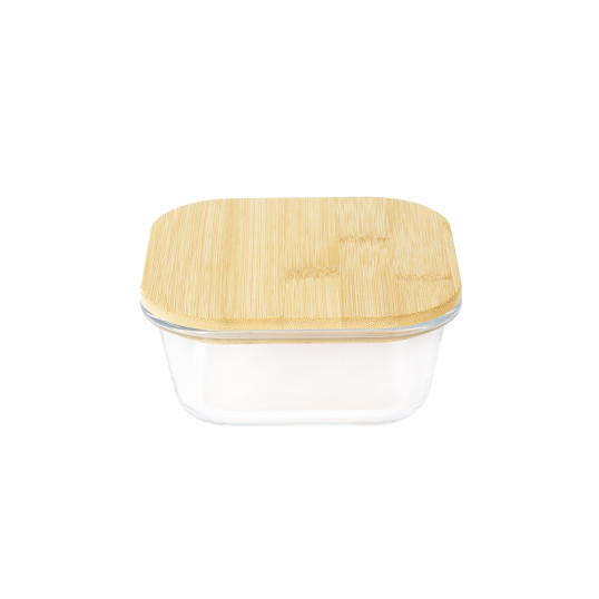 Marmita de vidro com tampa Bambu Personalizada