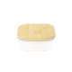 Marmita de vidro com tampa Bambu Personalizada