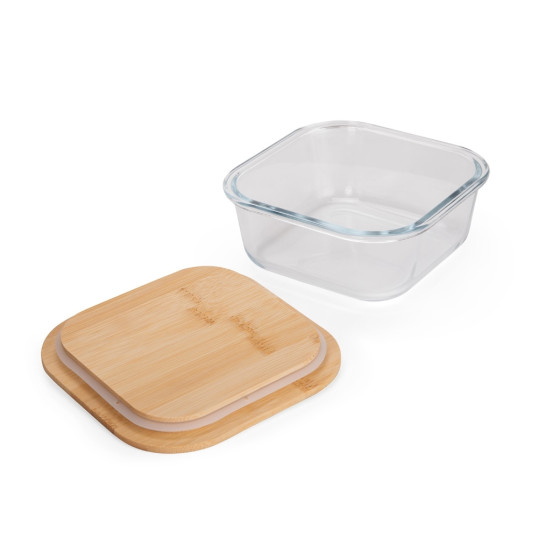 Marmita de vidro com tampa Bambu Personalizada